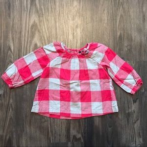 Pink and Grey Plaid Blouse